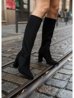 Dámské kozačky na podpatku Černé Yserine