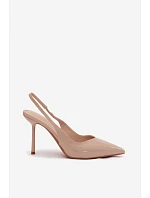 Lakované Lodičky Sandály Z Kůže Béžové model 22122736 - Boto