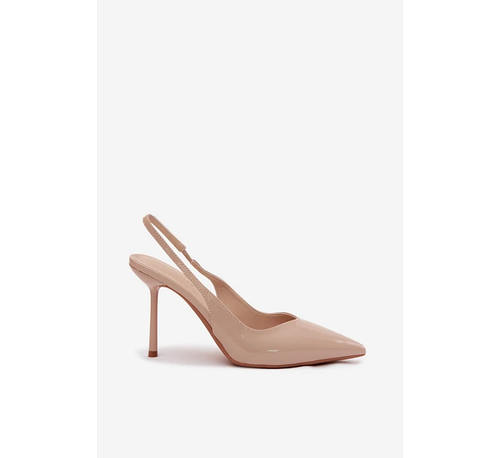 Lakované Lodičky Sandály Z Kůže Béžové model 22122736 - Boto