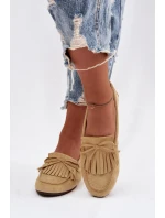 Dámské mokasíny s třásněmi – žluté Janelisse