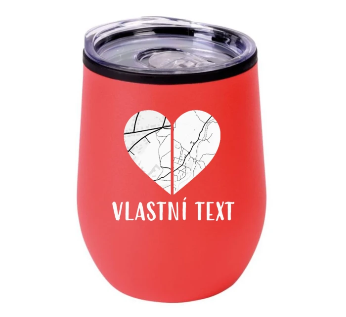 Personalizovaný termohrnek "bowl" - dvě mapy jako srdce Personalizovaný termohrnek "bowl" - dvě mapy jako srdce