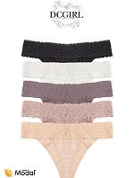 Dámská tanga 26706 A'2 černo-béžové - DC Girl