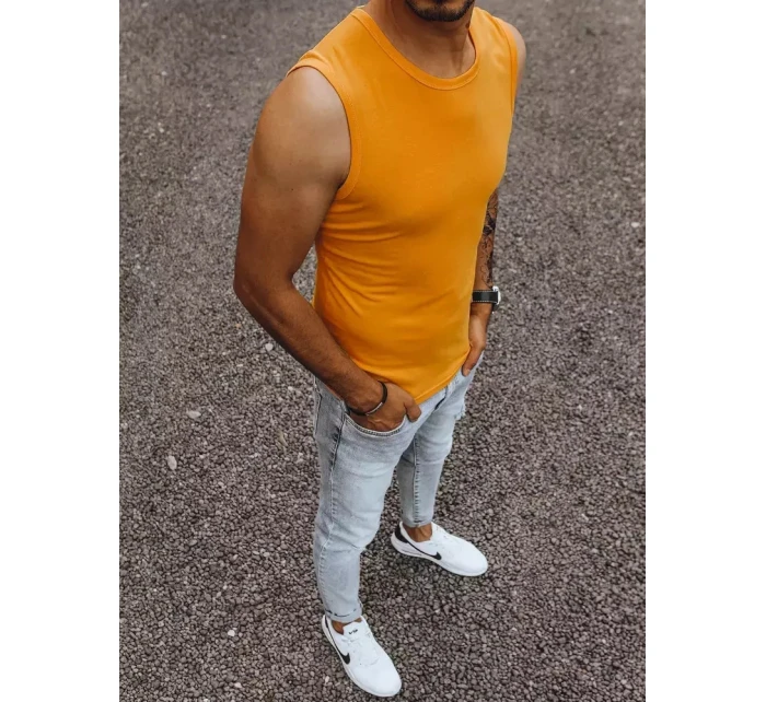 Pánské tričko bez rukávů s potiskem oranžové Dstreet RX4915