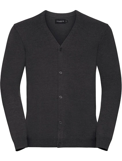 Russell Athletic 715M Pánský pletený cardigan s výstřihem do V 11.715M charcoal marl Russell Athletic 715M Pánský pletený cardigan s výstřihem do V 11.715M charcoal marl