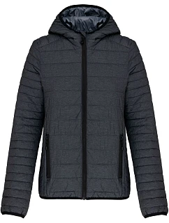 Kariban K 6111 Lehká dámská prošívaná bunda s kapucí 20.6111 marl dark grey