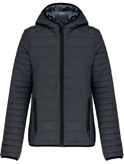 Kariban K 6111 Lehká dámská prošívaná bunda s kapucí 20.6111 marl dark grey Kariban K 6111 Lehká dámská prošívaná bunda s kapucí 20.6111 marl dark grey