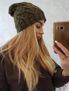 Fleecová čepice Sonia model 18749895 khaki - K-Fashion