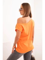 Dámská blůza s odhaleným ramenem oranžová Dámská blůza s odhaleným ramenem oranžová