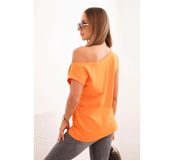 Dámská blůza s odhaleným ramenem oranžová Dámská blůza s odhaleným ramenem oranžová