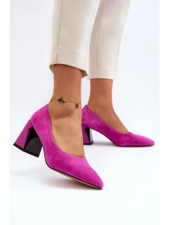 Sametové lodičky na podpatku model 21649297 - VINCEZA