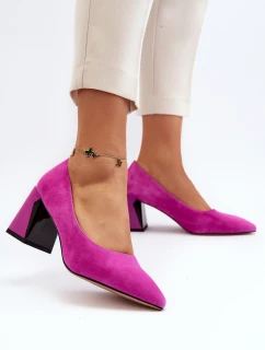 Sametové lodičky na podpatku model 21649297 - VINCEZA