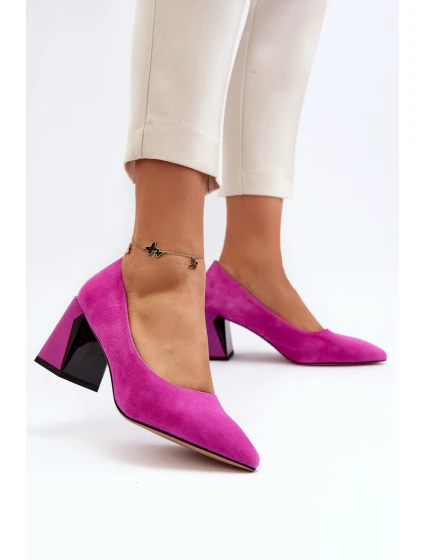 Sametové lodičky na podpatku model 21649297 - VINCEZA
