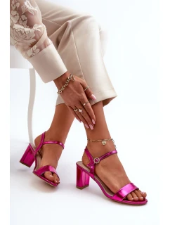 Metalické sandály na podpatku model 21654018 - EVENTO