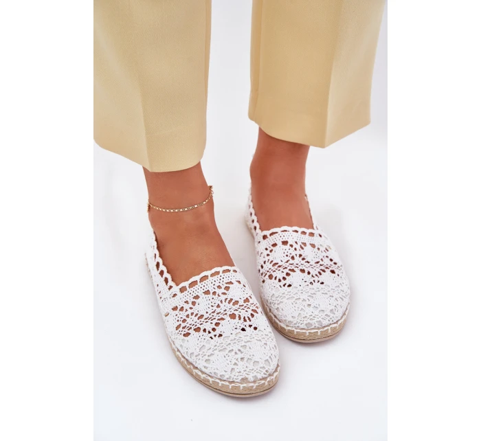 Dámské krajkové espadrilky bílé model 21701553 - Boto Dámské krajkové espadrilky bílé model 21701553 - Boto