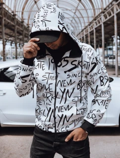 Pánská mikina na zip s kapucí bílá Dstreet model 21978935 - FashionStreet