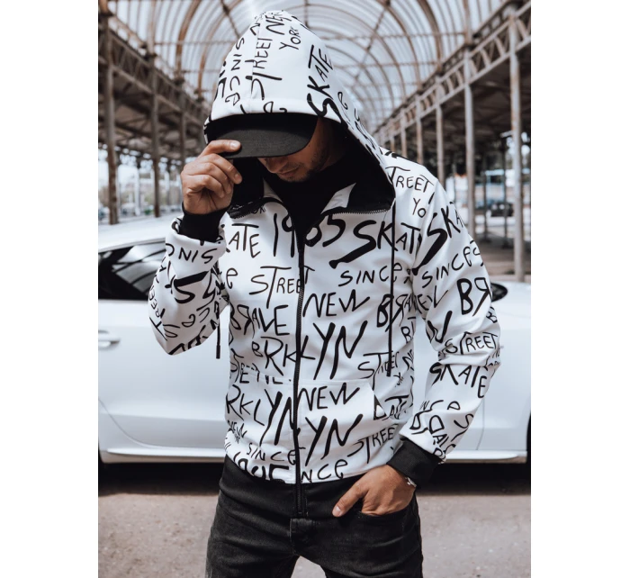 Pánská mikina na zip s kapucí bílá Dstreet model 21978935 - FashionStreet Pánská mikina na zip s kapucí bílá Dstreet model 21978935 - FashionStreet
