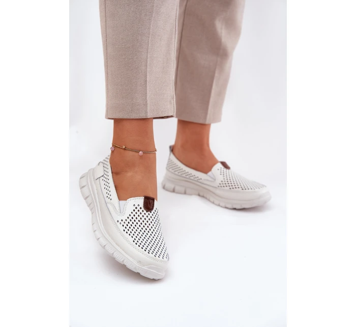 Baletky Z Přírodní Kůže  Bílé model 21690858 - VINCEZA