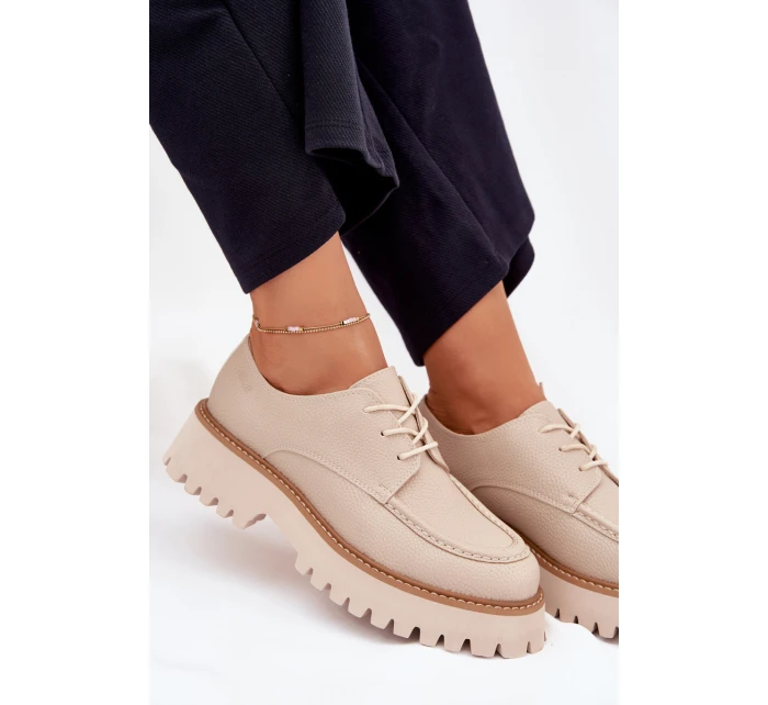 Dámské Mokasíny S Šněrováním Big Star model 21705302 Béžové - Big Star Shoes