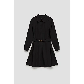 Dámské košilové šaty s páskem Z-SU-4213 Černá - FPrice