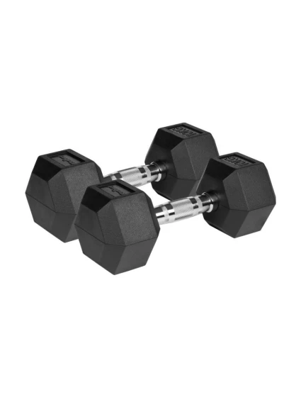 HEX 2x10 kg pogumované litinové činky REBEL ACTIVE
