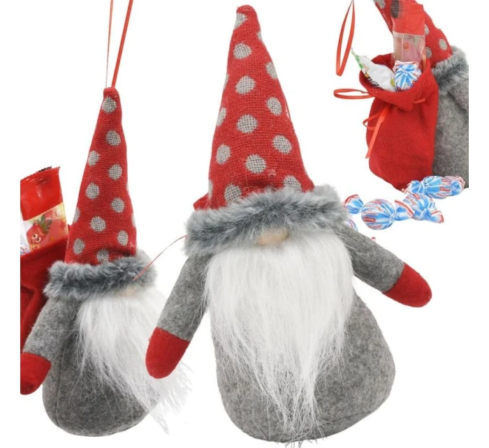 DEKORATIVNÍ ZRCADLO S DÁRKOVÝM SÁČKEM 20CM ČERVENÉ