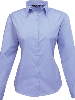 PR 300 Popelínová halenka s dlouhým rukávem model 22480075 mid blue - Premier