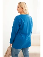 Dámská blůza Plus Size bavlněná s kulatým výstřihem model 21399871 - K-Fashion Dámská blůza Plus Size bavlněná s kulatým výstřihem model 21399871 - K-Fashion