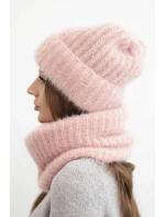 Dámská souprava čepice a šály zimní s ozdobným černá model 21495023 - K-Fashion