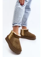 Kožené Semišové Sněhule Dámské Zelené model 21642388 - Boto