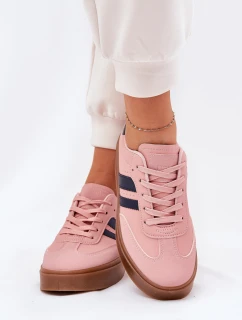 Dámské tenisky na platformě z eko kůže růžové Ediriella