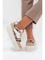 Dámské Tenisky Na Platformě Big Star SS274357 Leopardí Bílá-Bežová Dámské Tenisky Na Platformě Big Star SS274357 Leopardí Bílá-Bežová