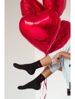 Dámské ponožky s drobným srdíčkem – černé Dámské ponožky s drobným srdíčkem – černé