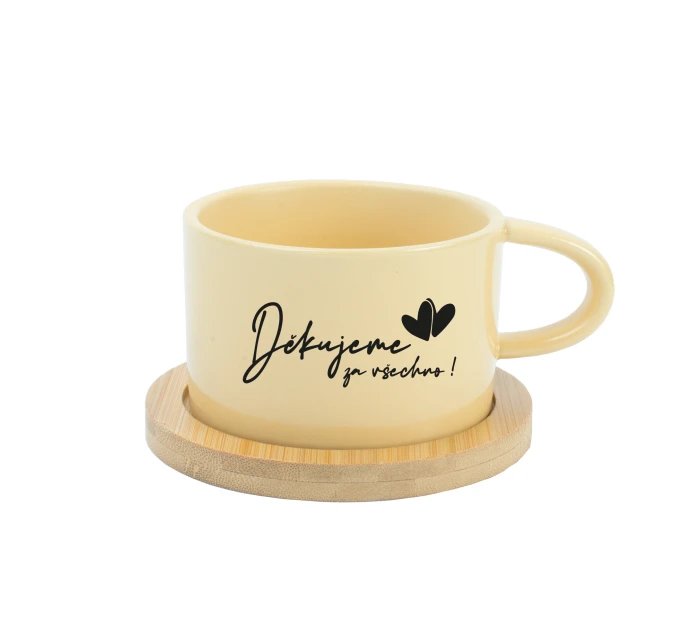DĚKUJEME ZA VŠECHNO! - žlutý hrníček makronka 200 ml