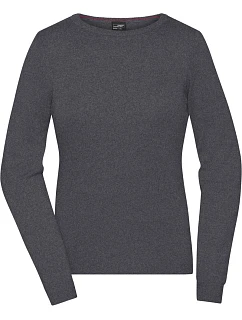 Daiber JN 1313 Dámský svetr s kulatým výstřihem 02.1313 anthracite melange