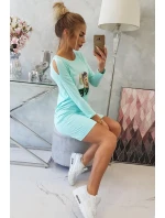 Šaty s potiskem Love v mátové barvě Šaty s potiskem Love v mátové barvě