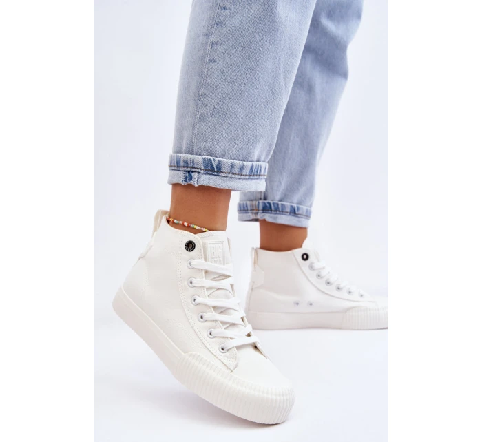 Dámské vysoké tenisky Big Star Bílé model 21610396 - Big Star Shoes Dámské vysoké tenisky Big Star Bílé model 21610396 - Big Star Shoes