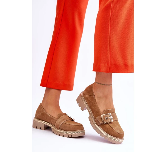 Módní semišové mokasíny tmavě béžové Eloisa Módní semišové mokasíny tmavě béžové Eloisa