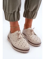 Bílé dámské kožené polobotky model 21655704 - S.Barski