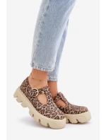 Semišové Polobotky S Přezkou V Panteře Zazoo 20183 Hnědé