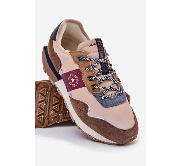 Semišové Pánské Tenisky Na Platformě Big Star RR174475 Hi-Poly System Béžové Semišové Pánské Tenisky Na Platformě Big Star RR174475 Hi-Poly System Béžové