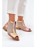 Dámské Kožené Kotníkové Boty Na Plochém Podpatku S  model 21693701 - Maciejka