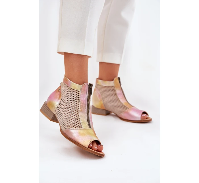 Dámské Kožené Kotníkové Boty Na Plochém Podpatku S  model 21693701 - Maciejka