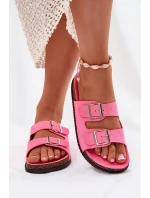 Dámské Pantofle S Přezkami Neonově Růžové Oliena Dámské Pantofle S Přezkami Neonově Růžové Oliena