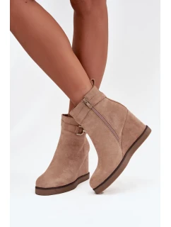 Dámské boty na platformě s ozdobným detailem béžové Marivana