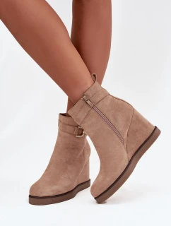 Dámské boty na platformě s ozdobným detailem béžové Marivana