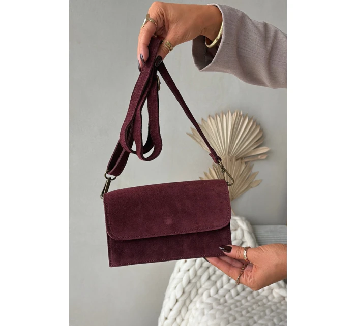 Kožená Kabelka Z Semiše Bordó model 21728363 - Boto