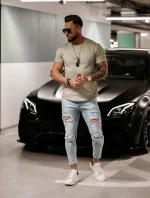 Pánské tričko 278060 khaki - Ola Voga