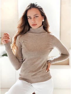 Dámský svetr s rolákem beige Dstreet model 21990936 - FashionStreet