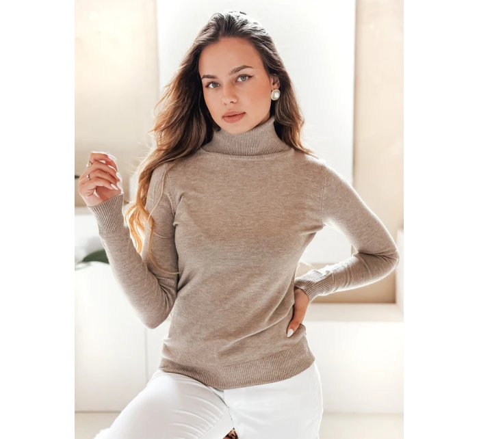 Dámský svetr s rolákem beige Dstreet model 21990936 - FashionStreet