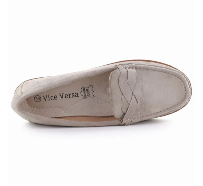 Dámské polobotky mokasíny taupe Vice Versa 834280 Dámské polobotky mokasíny taupe Vice Versa 834280